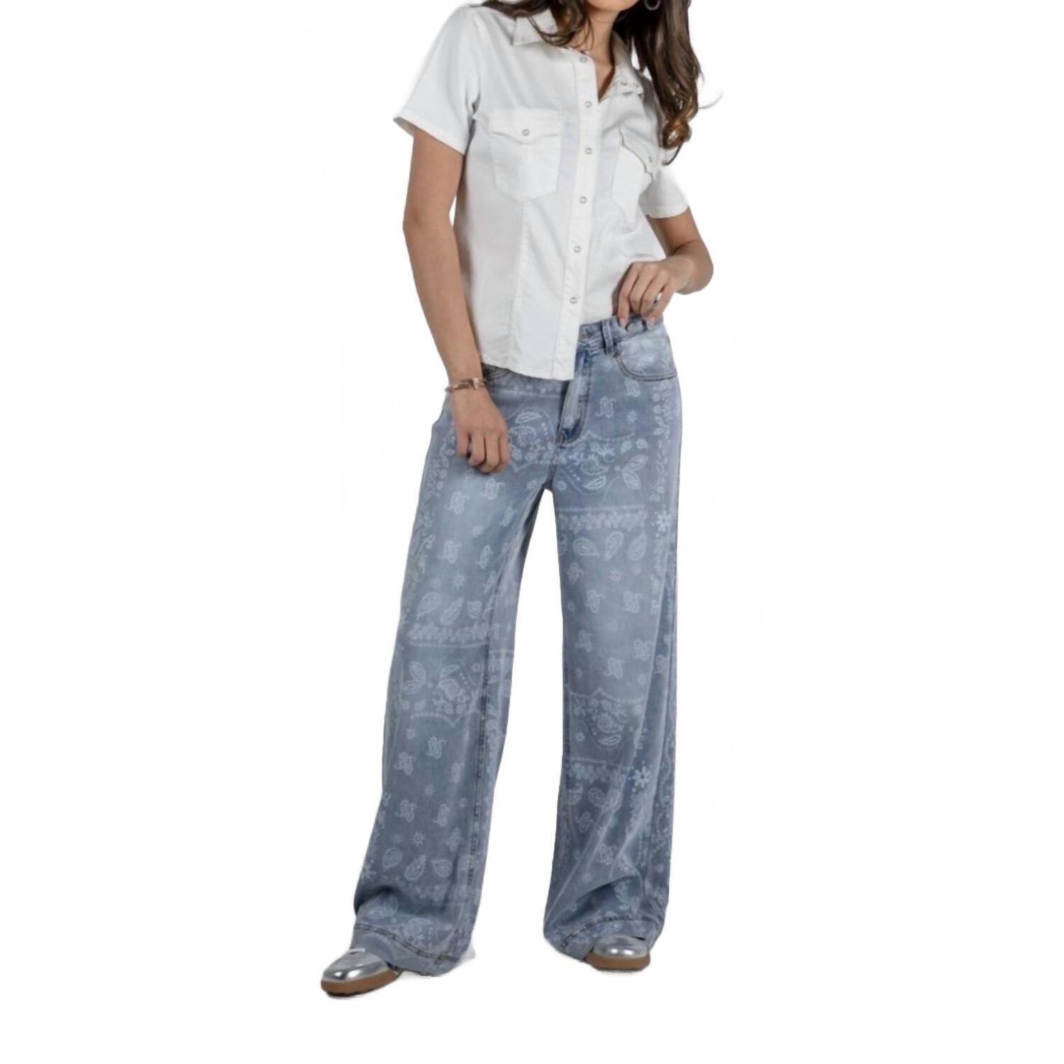 New Bianco Paisley Jean In Blue